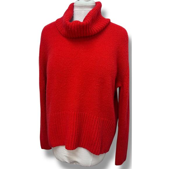 Rachel Zoe Women’s Cowl Neck Merino Blend Oversize Pullover Sweater, Red, size M - Picture 2 of 12